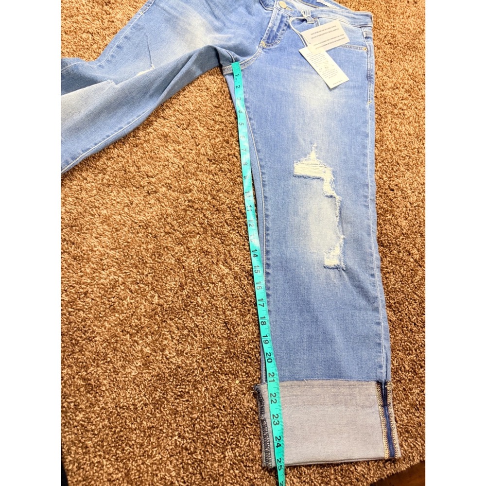 Dear John Playback Cuffed Cropped Straight Leg Distressed Jeans Light Size 29 - Picture 6 of 6